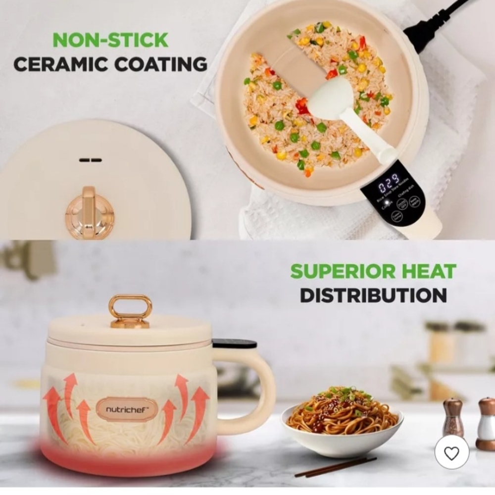 NutriChef 1.6L Multi- Functional Electrc Rice Cooker. - Picture 8 of 11